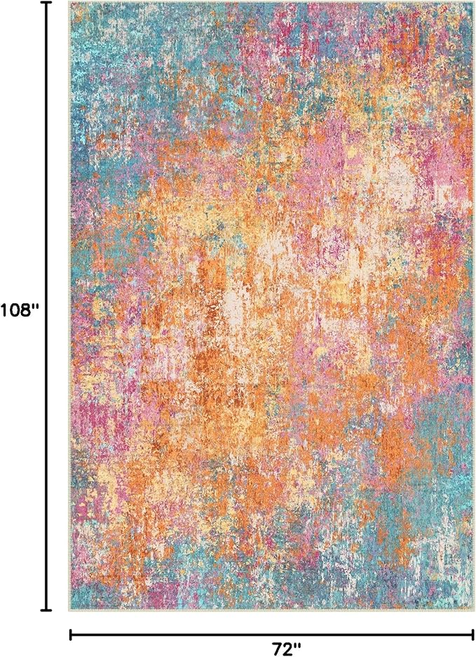 RELEANY Washable 6'x9' Abstract Area Rug - Image 2