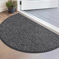 BEQHAUSE Dirt Trapper Door Mat 17" x 30" Half Circle Non Slip, Charcoal | by BEQHAUSE