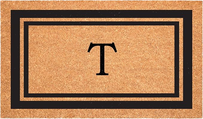 Calloway Mills 152961830T Black Border 18" x 30" Monogram Doormat by Callowaymills