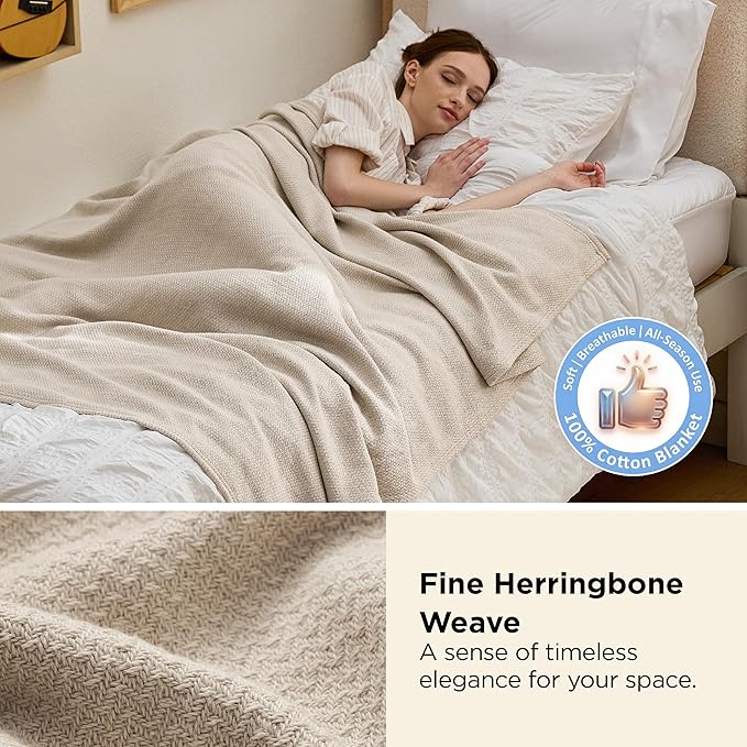 Bedsure GentleSoft 100% Cotton Blanket Twin XL Size - Image 2