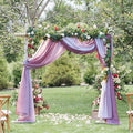 NICETOWN Decorative Wedding Arch Draping Window Scarf Curtains, Romantic Mauve Ombre Voile Sheer Soft Window Scarf Valances for Outdoor/Indoor Big Events, Set of 2, W60 x L216