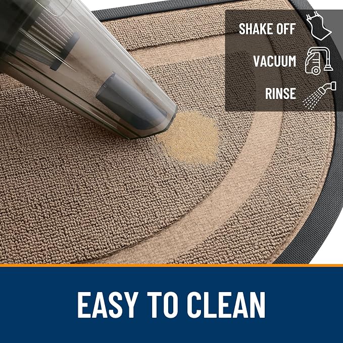 OLANLY Half Circle Front Door Mat Outside 33x21 All-Season Rubber Doormat | - Image 5