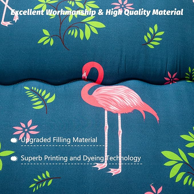 MAXYOYO Flamingo Japanese Floor Mattress Futon Mattress Boys Girls Foldable Bed Camping Mattress Floor Lounger Bed Couches and Sofas Mattress Topper Full Size
