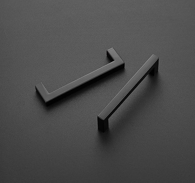 Ravinte 40 Pack Cabinet Handles Square Cabinets Cupboard Hanldes Matte Black Drawer Pulls Stainless Steel Kitchen Cabinet Pulls Cabinet Hardware Drawer Handles 5 inch Hole Center