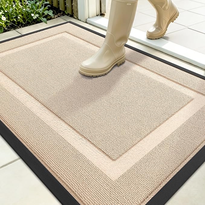 OLANLY Front Door Mat Outside 35x23, All-Season Heavy-Duty Rubber Doormat | by OLANLY