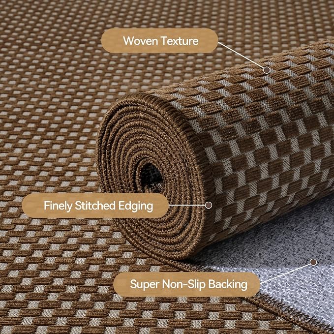 Indoor Door Mat Entryway Rug Non Slip Washable Dark Brown 2x3 ft | Front Entry - Image 5