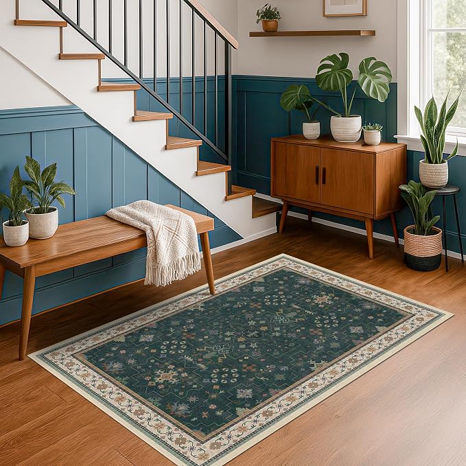 Dark Green 4x6 Living Room Rug - Image 3