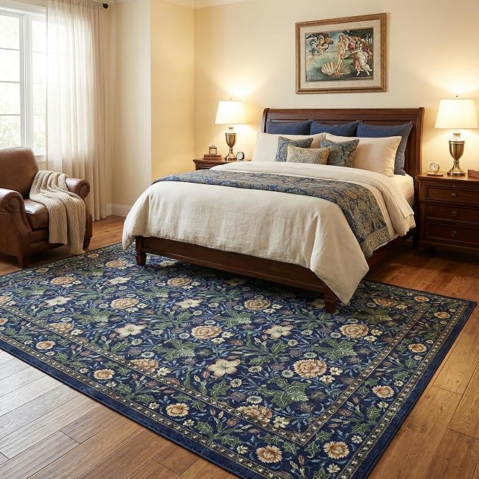 GarveeHome Area Rugs 8x10 for Living Room, Forest Green Floral Large Washable - Image 2
