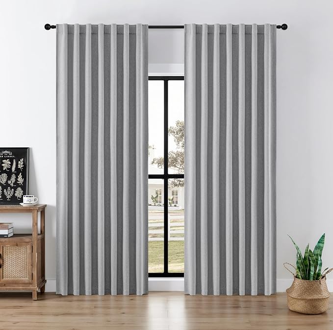Joydeco Faux Linen Blackout Curtains - Image 2