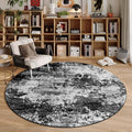 Black Round Rug 4ft Washable Circle Area Rugs by Acapet