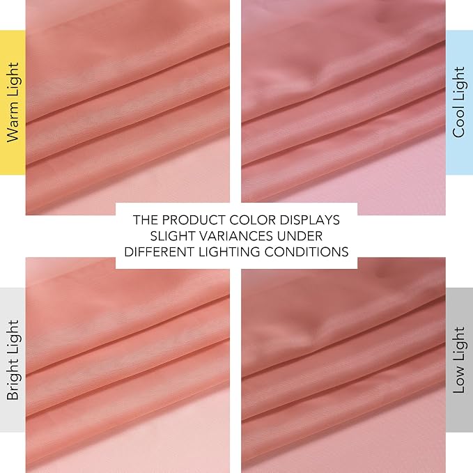 NICETOWN Living Room Coral Pink Sheer Curtains 96 inch Length, Grommet Airy - Image 7