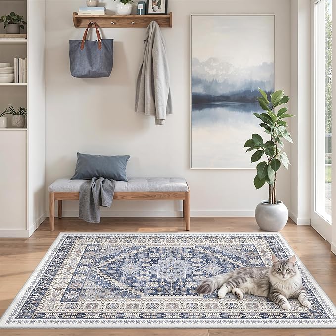 4x6 Area Rug for Entryway, Washable Kitchen Rug, Living Room, Dining Room - Image 4