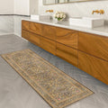 Non Slip 2x5 Gold Brown Bathroom Runner Rug by HazoHaus