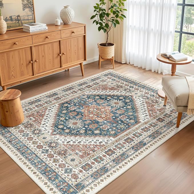 Madane Area Rug 3x5, Washable Vintage Entry Rugs - Image 3