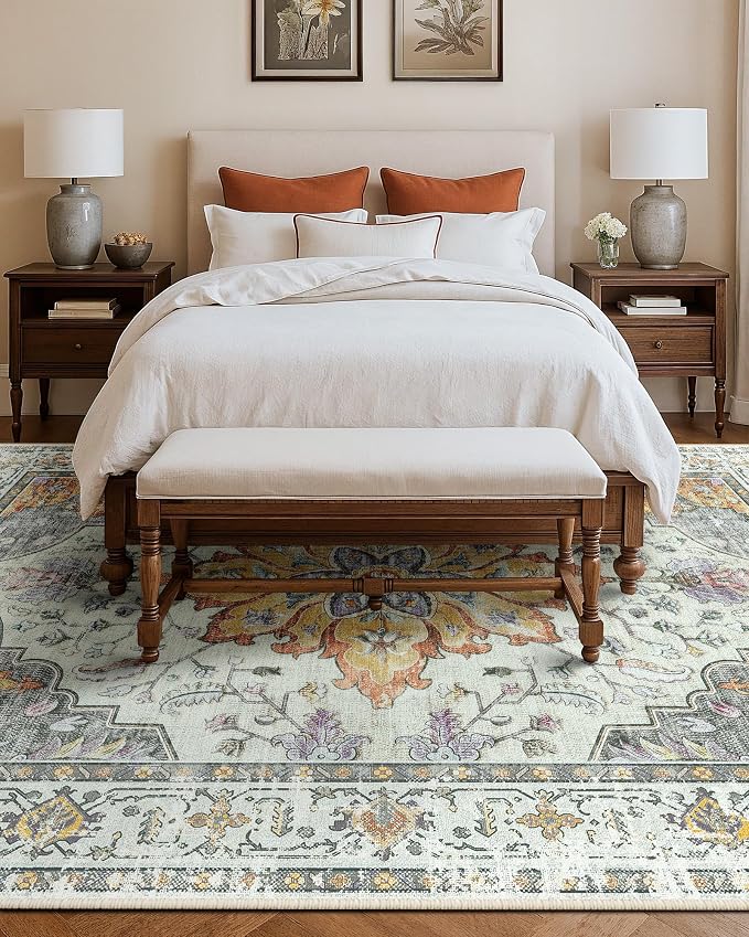 RELEANY Washable Area Rug, Large 9'x12', Water Repellent, Pet Friendly - Image 9