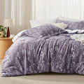 Bedsure Twin/Twin XL Comforter Set - Grayish Purple Bed Set, 2 Pieces Cute Floral Bedding, 1 Soft Reversible Botanical Flowers Comforter and 1 Pillow Sham
