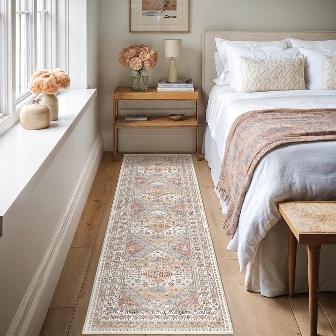 Runner Rug 2x8 Runners for Hallways Vintage Washable Rugs, Low Pile Soft - Image 5