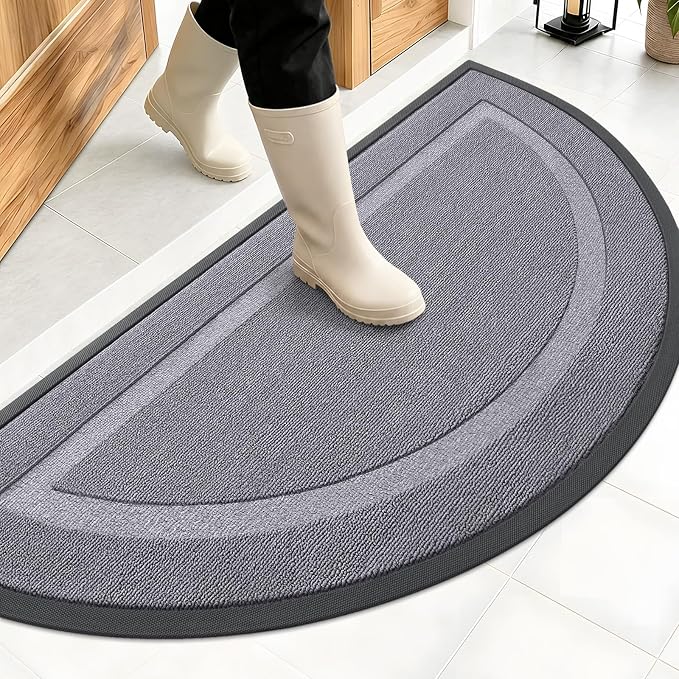 OLANLY Half Circle Front Door Mat Outside 47x23 All-Season Rubber Doormat | by OLANLY