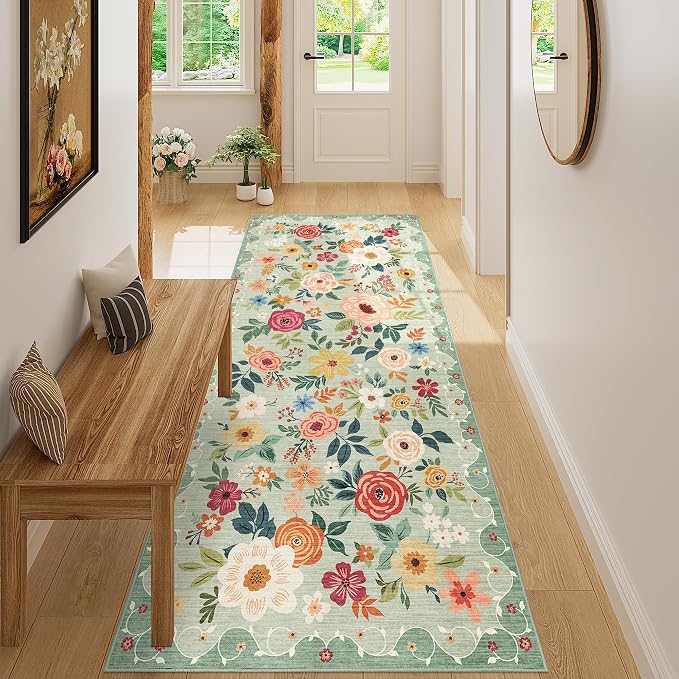 DUKINO 3x7 Kitchen Runner Rug, Washable Rug by DUKINO