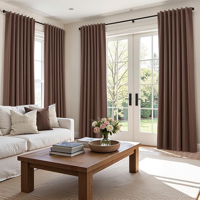 100% Blackout Curtains 96 Inch Length 2 Panels Set - Image 9
