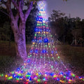 FUNIAO (New) Christmas Decoration Lights, 320 LED Waterproof String Lights with Star Topper, 8 Light Modes for Christmas Tree Decoration, Holiday, Wedding (Multicolor)