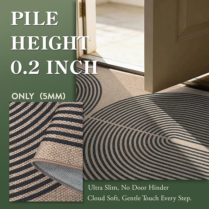 Lahome Modern Rainbow Easy Jute Rug, 3x5 Washable Rugs - Image 6
