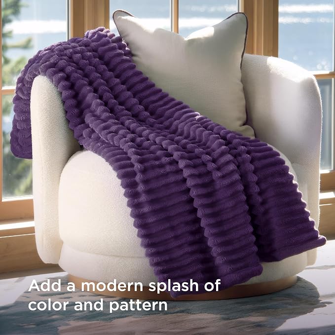 Bedsure Soft Purple Throw Blanket - Image 3