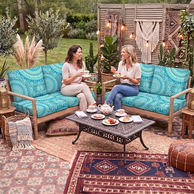 8Pcs Patio Cushion Covers Stretch Outdoor Furniture Protector Slipcovers | - Image 2