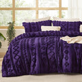 Bedsure Tufted Boho Comforter Set California King - Purple Boho Bed Set, GentleSoft™ 3 Pieces Farmhouse Shabby Chic Embroidery Bedding, Gifts for Woman, Soft Jacquard Comforter for All Seasons