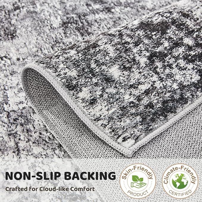 DMOYEST Washable Runner Rug for Hallway: 2x6 Neutral Modern Abstract Low Pile - Image 7