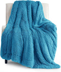 Bedsure GentleSoft Fuzzy Sherpa Faux Fur Twin Blanket Bright Blue Cozy Gifts by Unknown