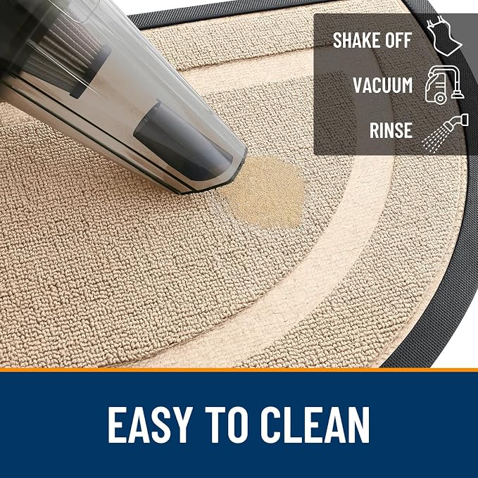 OLANLY Half Circle Front Door Mat Outside 29.5x17 All-Season Rubber Doormat | - Image 6