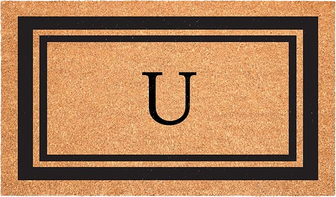 Calloway Mills 152962436U Black Border 24" x 36" Monogram Doormat by Callowaymills