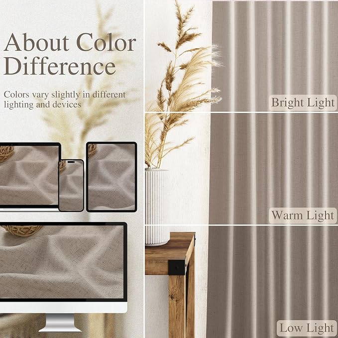 Ecru Linen Curtains 96 Inches Long - Image 3
