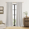 Natural Extra Long 100% Black Out Curtains 120 Inch Length 2 Panels Set by Guken