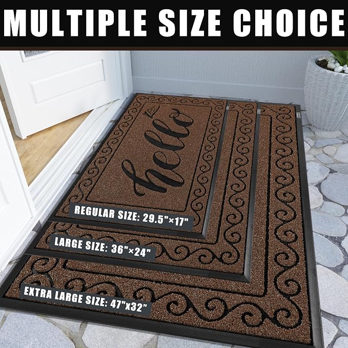 Yimobra Welcome Mats for Front Door 36x24, Heavy Duty Waterproof Outdoor Door - Image 5