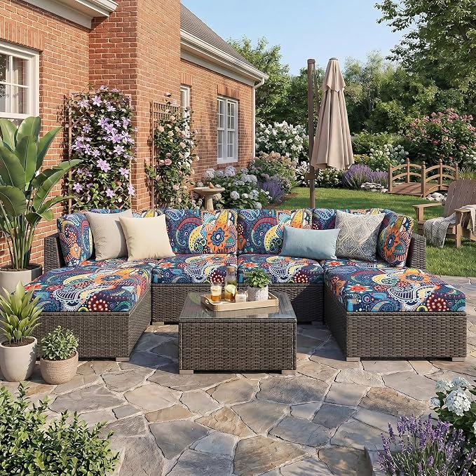 Waterproof Outdoor Cushion Covers, Stretch Patio Slipcovers | UV Resistant - Image 2