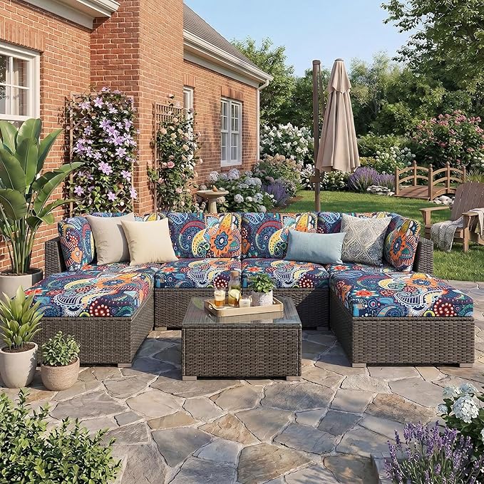 Waterproof Outdoor Cushion Covers, Stretch Patio Slipcovers | UV Resistant - Image 2