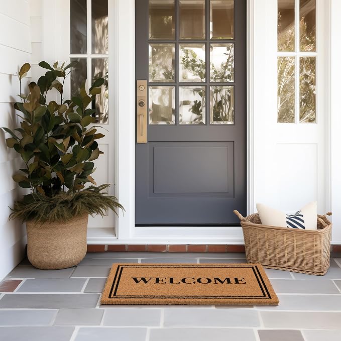 Barnyard Designs Natural Coco Coir Non-Slip Doormat | Heavy-Duty Welcome Mat - Image 4