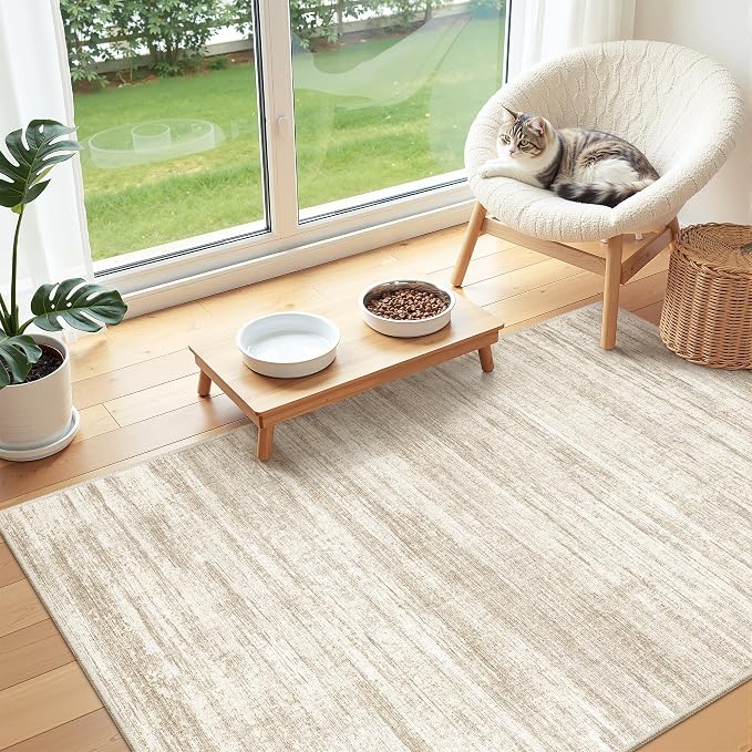 3x4 Rugs for Entryway, Washable Area Rug, Neutral Rug, Stain Resistant Indoor - Image 4