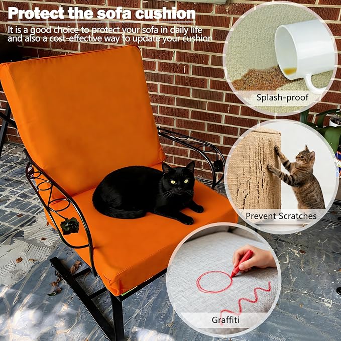 Sqodok Outdoor Cushion Covers 18x18 inch, Wicker Chair - Image 7
