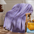 NEWCOSPLAY Super Soft Throw Blanket Lavender Premium Silky Flannel Fleece Leaves Pattern Lightweight Bed Blanket All Season Use (Lavender, Throw(50"x60"))