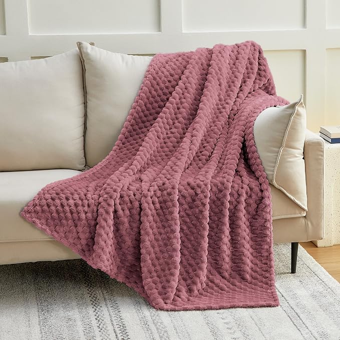 EXQ Home Gentle Soft Fleece Throw Blanket – Cozy Lightweight 3D Imitation - Image 4