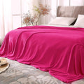 BEDELITE Fleece Blanket Soft Plush Queen Size Bed Blanket Hot Pink 90"x90" | by BEDELITE