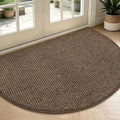 BEQHAUSE Dirt Trapper Door Mat 36" x 60" Half Circle Non Slip Rugs, Absorbent by BEQHAUSE
