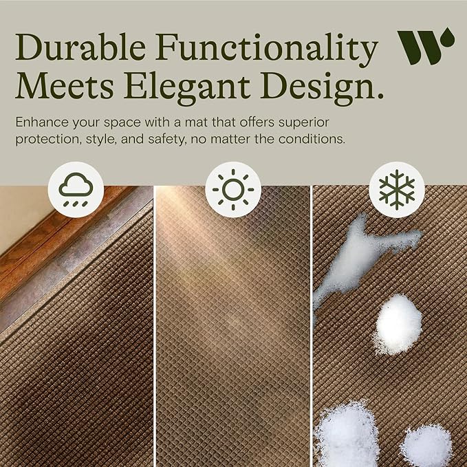 WaterHog Squares Front Door Mat Indoor Outdoor Entrance, All-Weather Mats | - Image 6