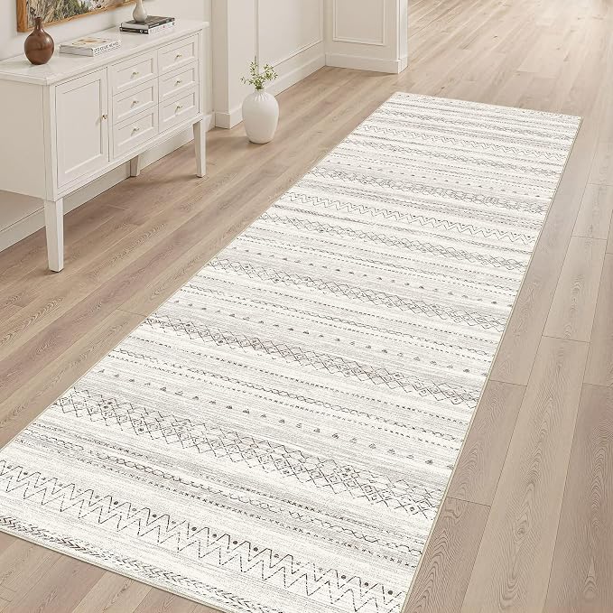 cotiled Hallway 2.6x8 Runner Rugs Washable Boho Rug Brown | Stain Resistan - Image 8