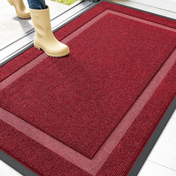 OLANLY Front Door Mat Outside 47x32, All-Season Heavy-Duty Rubber Doormat | by OLANLY