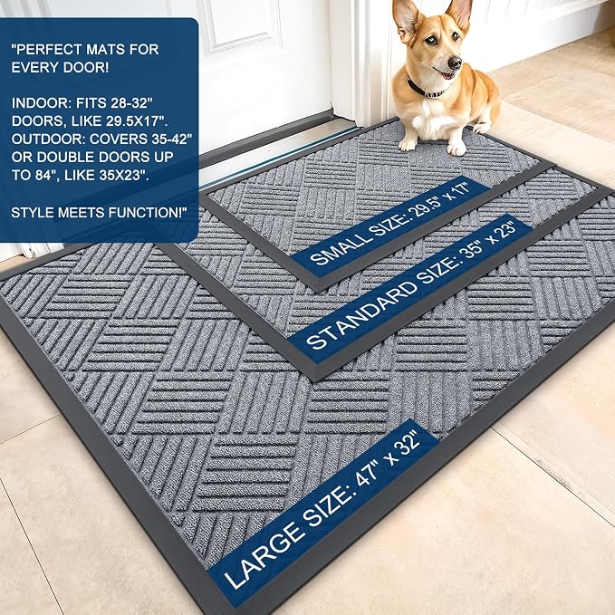 OLANLY Front Door Mat Outside Entrance 47x32, Waterproof Heavy-Duty Doormat | - Image 2