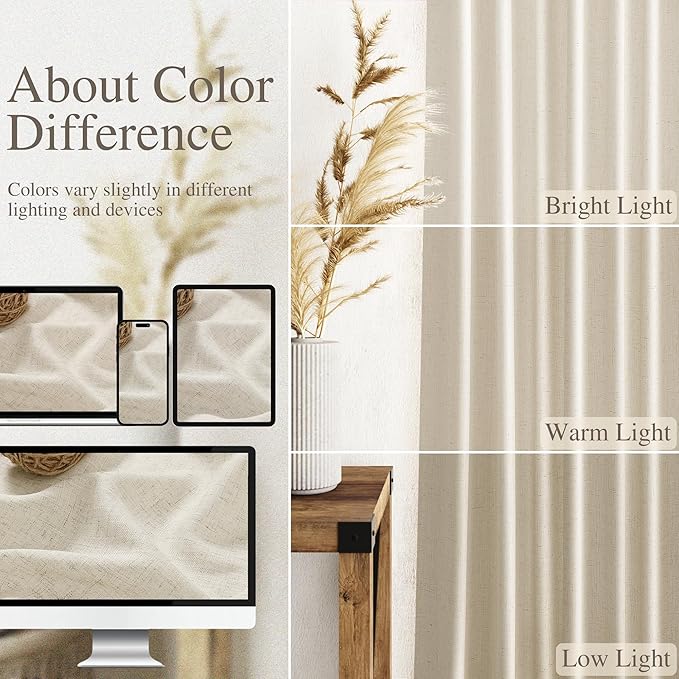 Vanilla Linen Curtains 120 Inches Long - Image 3